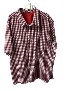 King Size Men's Short-Sleeve Button Down Shirt w/Pockets Sz 4XL Tall NWOT Red